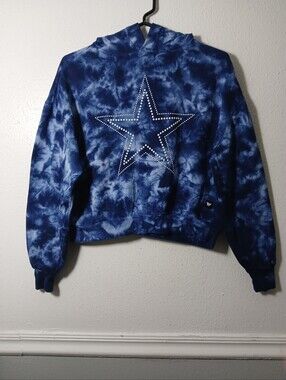 The Wild Collective Dallas Cowboys Tie Dye Crop Hoodie Size XS